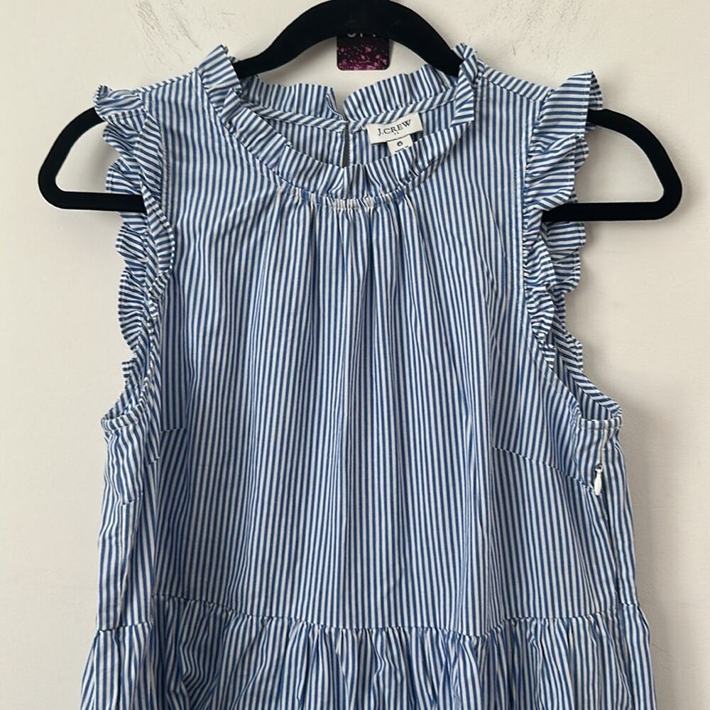 J. Crew Blue Tiered Sundress Sleeveless Casual Size 6 - Picture 2 of 11